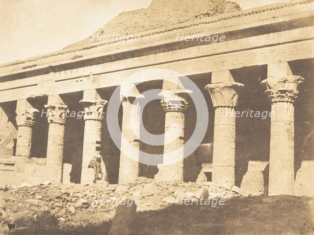 Colonnade latérale de la cour du Temple d'Isis, à Philae, April 1850. Creator: Maxime du Camp.