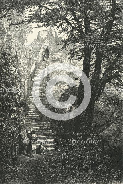 'Staircase to Carisbrook Keep', c1870.