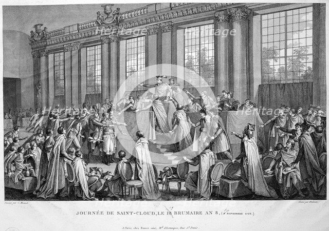 'The coup d'état of the 18th Brumaire (9th November), 1799', 19th century. Artist: Unknown