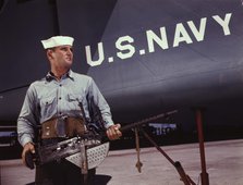 After seven years in the Navy, J.D. Estes is con...Naval Air Base, Corpus Christi, Texas, 1942. Creator: Howard Hollem.
