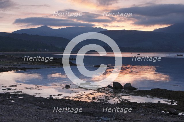 Beinn Tarsuinn across Brodick Bay, Arran, North Ayrshire, Scotland.
