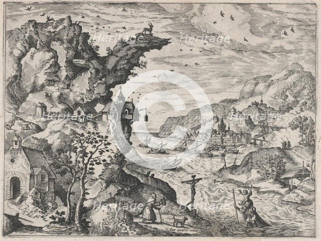 Landscape with Saint Christopher, ca. 1570., ca. 1570. Creators: Anon, Lucas Gassel.