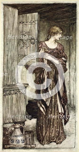 'Sieglinde prepares Hunding's draught for the night', 1910.  Artist: Arthur Rackham