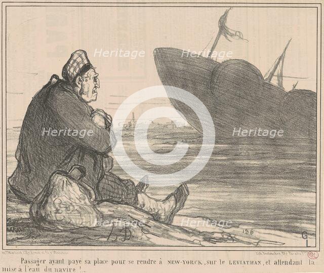 Passager ayant payé ... pour se rendre a New-York, 19th century. Creator: Honore Daumier.