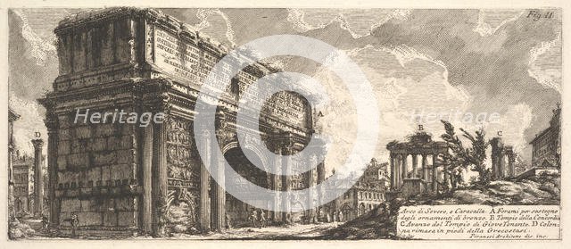 The Arch of Septimius Severus (Arco di Severo, e Caracalla), ca. 1756. Creator: Giovanni Battista Piranesi.