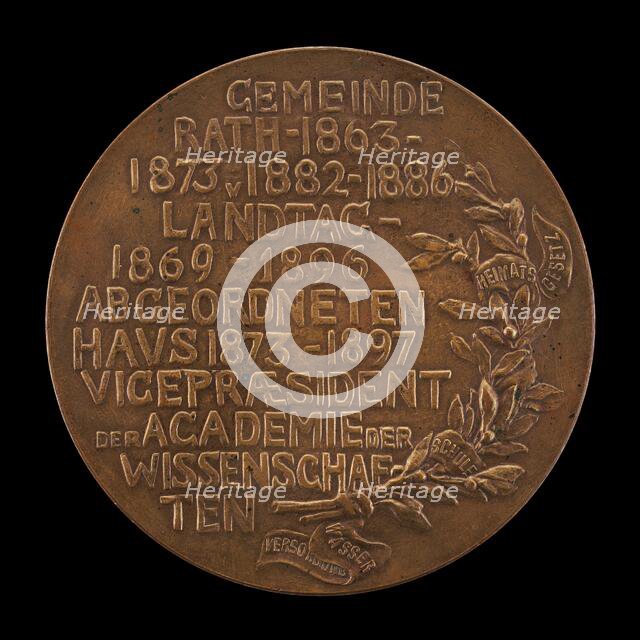 Inscription [reverse], 1897. Creator: Karl Gindra.