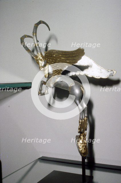 Mesopotamian Silver and Gold winged goat, Achaemenid, 4th century BC Artist: Unknown.