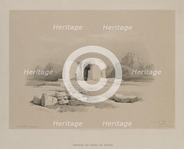 Egypt and Nubia, Volume I: Temple at Tafa in Nubia, 1846. Creator: Louis Haghe (British, 1806-1885); F.G.Moon, 20 Threadneedle Street, London.