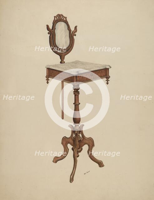 Shaving Stand, c. 1938. Creator: Ray Price.