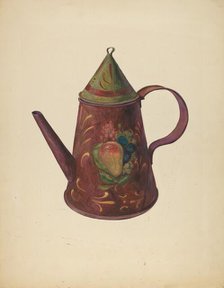 Toleware Coffee Pot, c. 1938. Creator: Charles T. Smith.