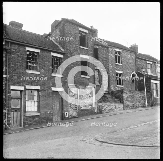 Abandoned derelict houses, Stoke-on-Trent, 1965-1968. Creator: Eileen Deste.