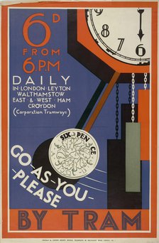 London County Council (LCC) Tramways poster, 1933. Artist: Anon