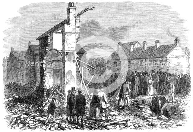 Illustrations of the Flood at Sheffield: searching for the dead at Malin Bridge, 1864. Creator: Unknown.