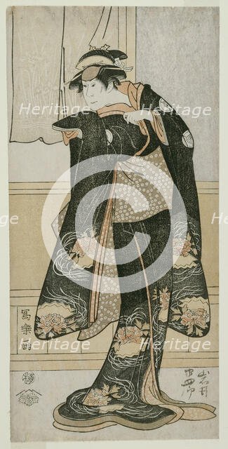 The Actor Iwai Hanshiro lV as Otoma, Daughter of Ohina from Inamuragasaki in Ka..., 1794 (Kansei 6). Creator: Toshusai Sharaku.