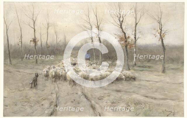 Sheep herd on the heathland near Laren, 1848-1888. Creator: Anton Mauve.