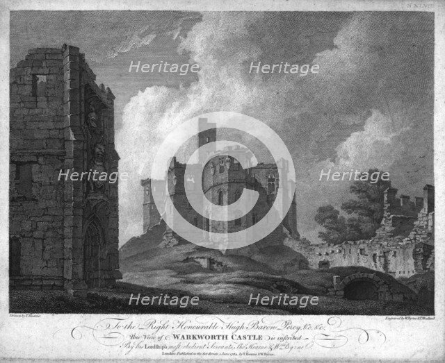 'Warkworth Castle', c1784. Creator: William Byrne.