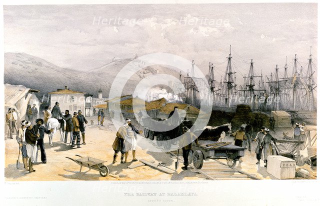 The Railway at Balaklava, 1855-1856. Artist: William Simpson