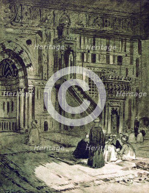 In the Mosque of the Sultan Hassan, Cairo, Egypt, 1928. Artist: Louis Cabanes