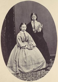 [Portrait of Two Girls], 1850s-60s. Creator: Franz Antoine.