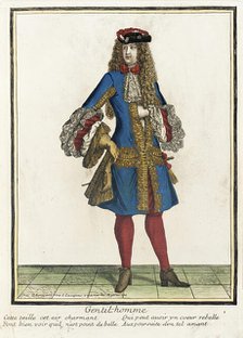 Recueil des modes de la cour de France, 'Gentil-homme', Bound 1703-1704. Creator: Henri Bonnart.