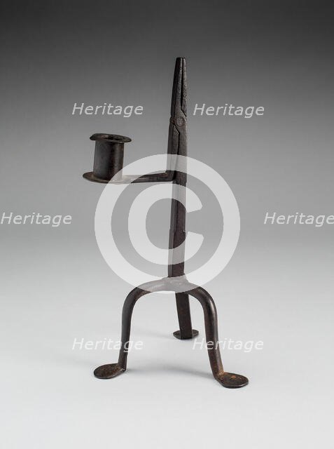 Candlestick and Rushlight Holder, 1750/1850. Creator: Unknown.
