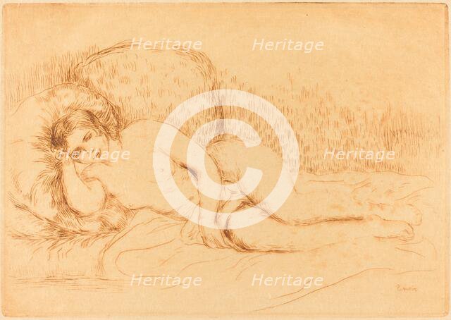 Woman Reclining (Femme couchee), 1906. Creator: Pierre-Auguste Renoir.