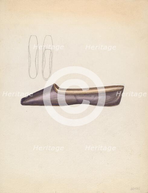 Shoe, 1935/1942. Creator: Jessie M. Benge.