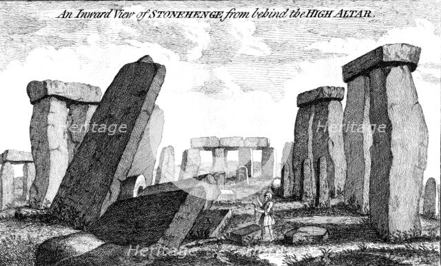 'An Inward View of Stonehenge from behind the High Altar', 1760. Artist: Unknown