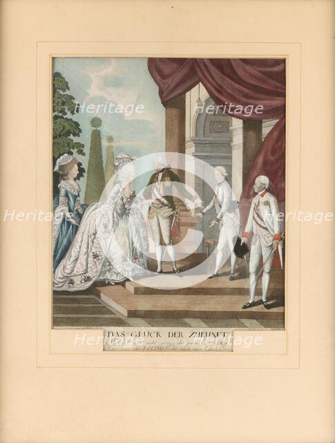 The happiness of the future: Emperor Joseph II, Archduke Franz and his bride Elisabeth..., 1786. Creator: Loeschenkohl; Johann Hieronymus (1753-1807).