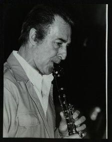 American clarinetist Buddy DeFranco playing at the Bass Clef, London, 1985. Artist: Denis Williams