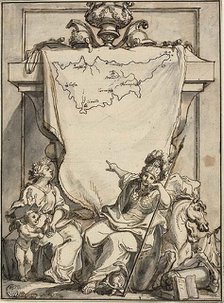 Allegory with the Map of Cyprus, n.d. Creator: Charles-Louis Simonneau.