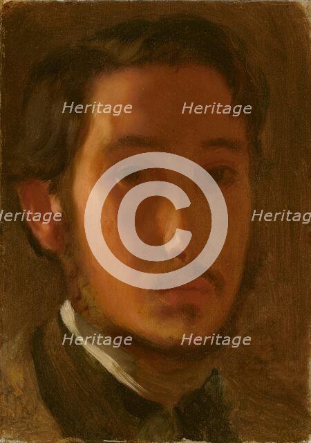 Self-Portrait with White Collar, c. 1857. Creator: Edgar Degas.