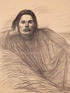 Portrait of the author Maxim Gorky (1868-1939), ca 1894. Creator: Steinlen, Théophile Alexandre (1859-1923).