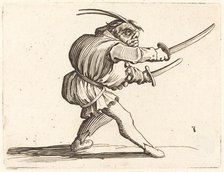 Duellist with Two Sabers, c. 1622. Creator: Jacques Callot.