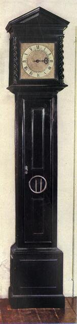'Early Long-Case Clocks - Thirty-hour striking clock with single hand and engraved dial plate. Ebony Creator: Unknown.