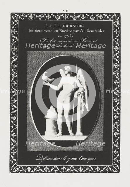 Art of the Lithograph: Dedication Sheet, Plate VII, 1819. Creator: Alois Senefelder (German, 1771-1834).