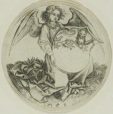 Shield with a Lion, Held by an Angel, n.d. Creator: Martin Schongauer.