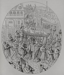 Procession de la Fête-Dieu (Procession of the Holy Host), Paris, France, 15th century (1877).  Creator: Unknown.