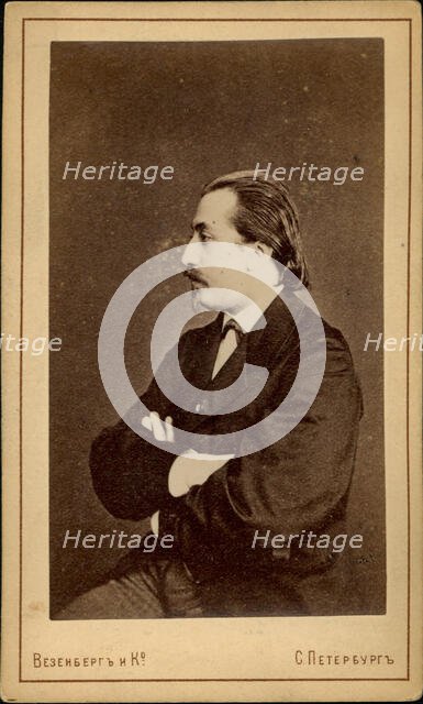 Portrait of the violinist and composer Henryk Wieniawski (1835-1880). Creator: Photo studio Wesenberg.