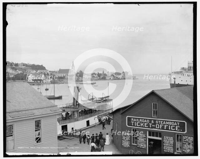 Dock and Mission Point, Mackinac Island, Mich., between 1901 and 1906. Creator: Unknown.