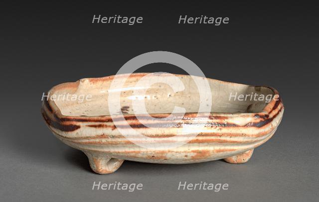 Dish with Design of Plum Trees: Shino Ware, late 1500s. Creator: Unknown.