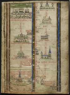 Part of an itinerary from London to Jerusalem by Matthew Paris, 1250-1259. Creator: Unknown.