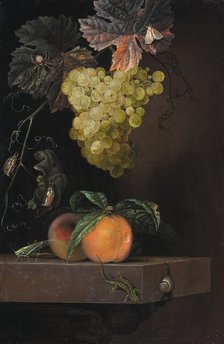 Still Life with Fruit, Lizard and Insects, 1664. Creator: Ottmar Elliger.