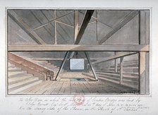 View of the foundation of London Bridge, 1825. Artist: G Yates