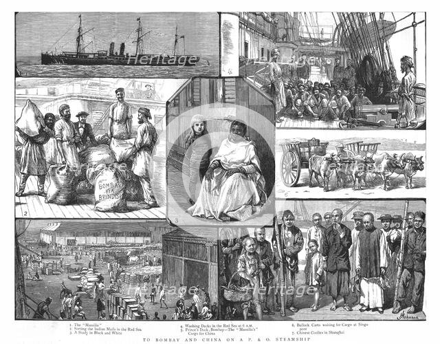 'To Bombay and China on a P&O Steamship', 1886.  Creator: Unknown.