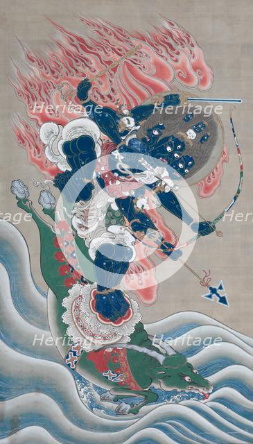 Wisdom King of Great Awe-inspiring Power (Daiitoku myoo), mid-1800s. Creator: Unknown.