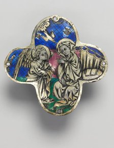 Quatrilobed Plaque (pair): The Annunciation and The Descent from the Cross, c. 1350-1400. Creator: Unknown.