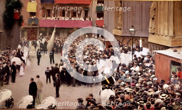  'Procession in Santa Maria del Mar', 1907, oil on canvas by Ramon Casas.