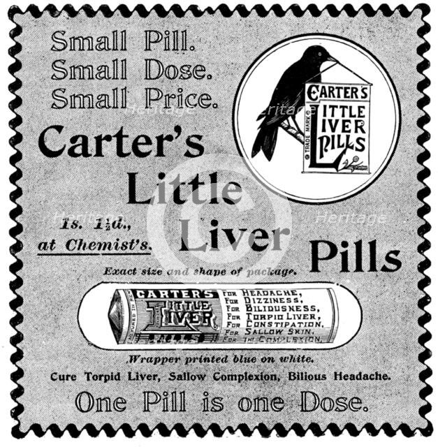 Advertisement for Carter's Little Liver Pills, 1895. Creator: Unknown.