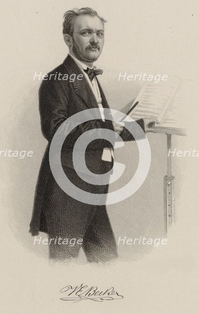 Portrait of the composer Valentin Eduard Becker (1814-1890), 1860.
